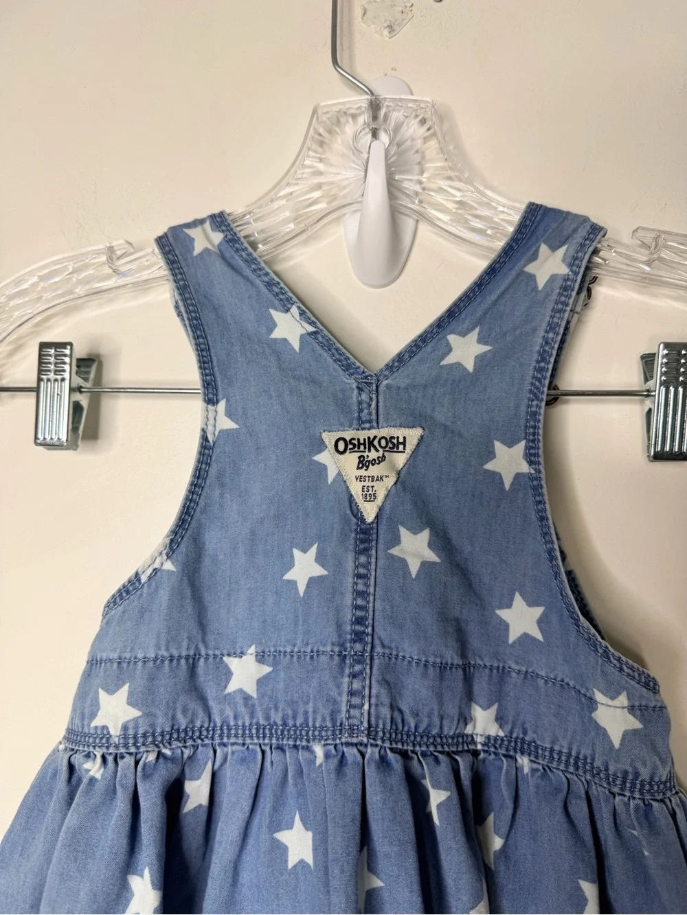 OshKosh B'gosh girls Blue Star Denim Overall Dress cotton